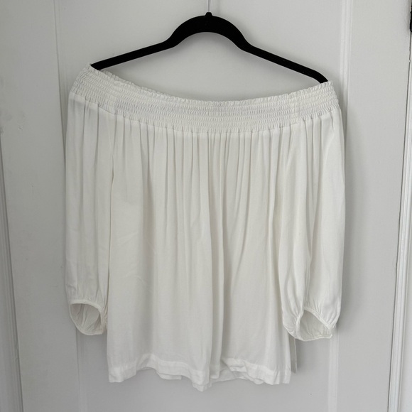 Aritzia Babaton Blouse Off The Shoulders - White - M - Picture 3 of 3